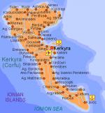 Corfu kaart